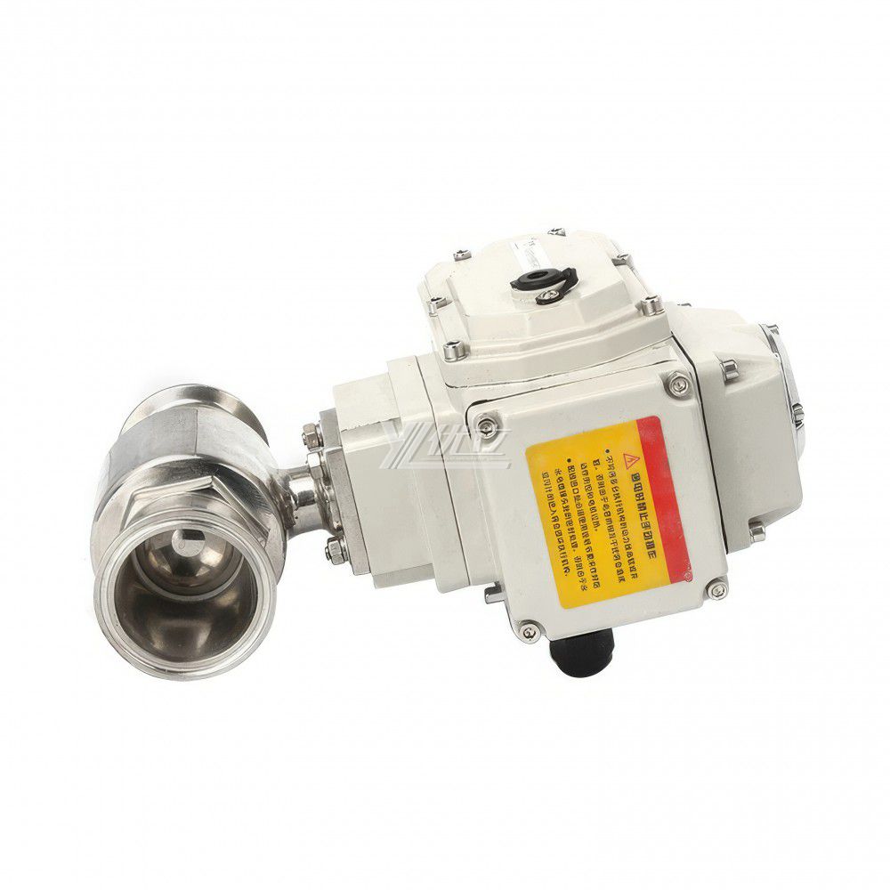 YOULI Hygienic Food Grade Sanitary Stainless Steel  304 316L Milk Drink Motorized AC220V Electric 2 Way Tr Clamped Ball Valve