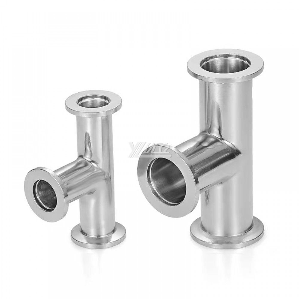YOULI Hygienic Food Grade Sanitary Stainless Steel 304 SS316L KF25 KF40 KF50 3 Way Tri-clamp Pipe Fitting Vacuum Equal Tee