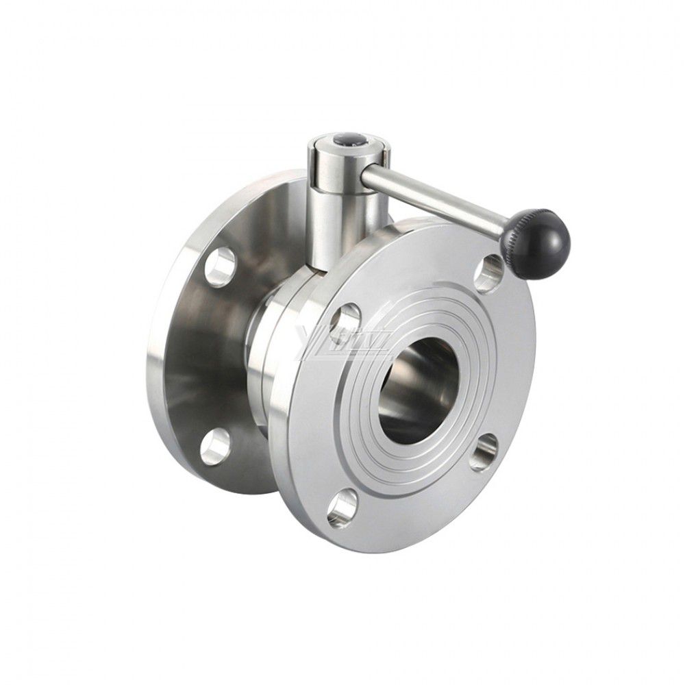 YOULI Hygienic Food Grade Stainless Steel 3A/SMS/DIN 304 316L Silicon Lever Handle Sanitary Manual Flnaged Butterfly Valve