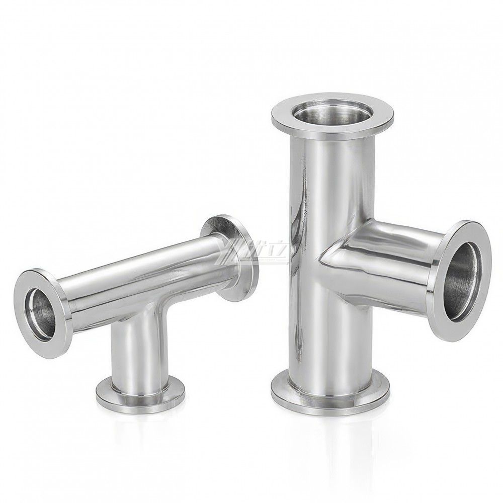 YOULI Hygienic Food Grade Sanitary Stainless Steel 304 SS316L KF25 KF40 KF50 3 Way Tri-clamp Pipe Fitting Vacuum Equal Tee