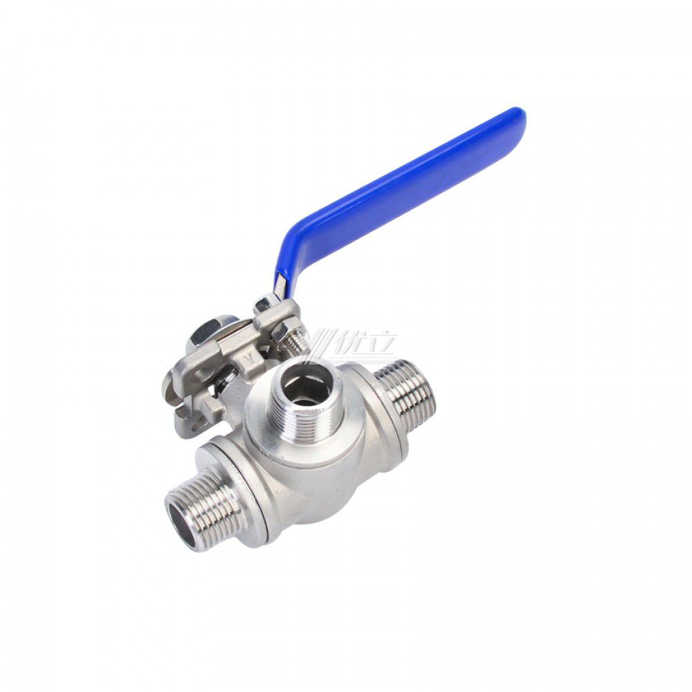 YOULI High Temperature ISO 5211 NPT BSP PN16 1000WOG Stainless Steel 304 316 L-port 3 Way Male Threaded Ball Valve