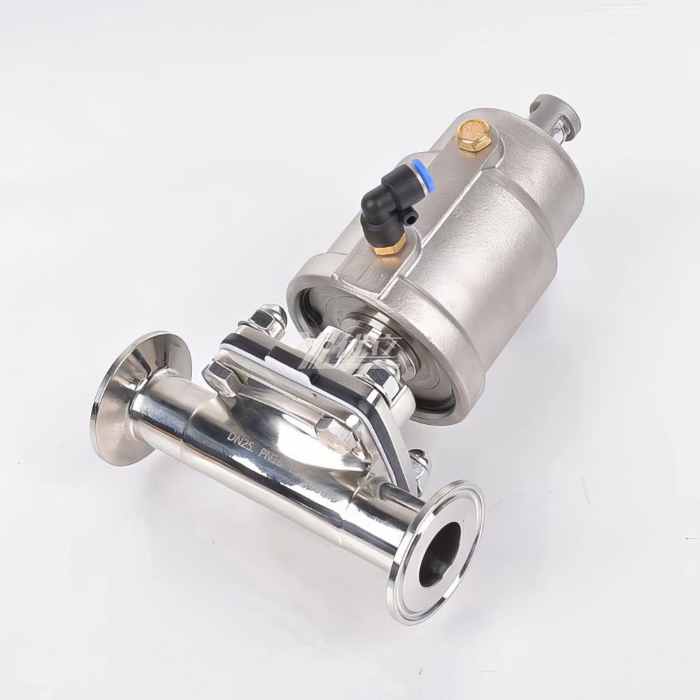 YOULI Ygienic Food Grade Sanitary Stainless Steel 316L  Silicon Pneumatic Straight Tri Clamped Diaphragm Valve