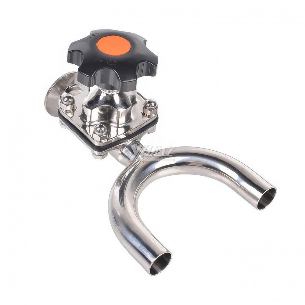 YOULI Hygienic Food Grade Sanitary Stainless Steel 316L Pharmaceutical Biological U Type Butt Welded Tri Clamped Diaphragm Valve