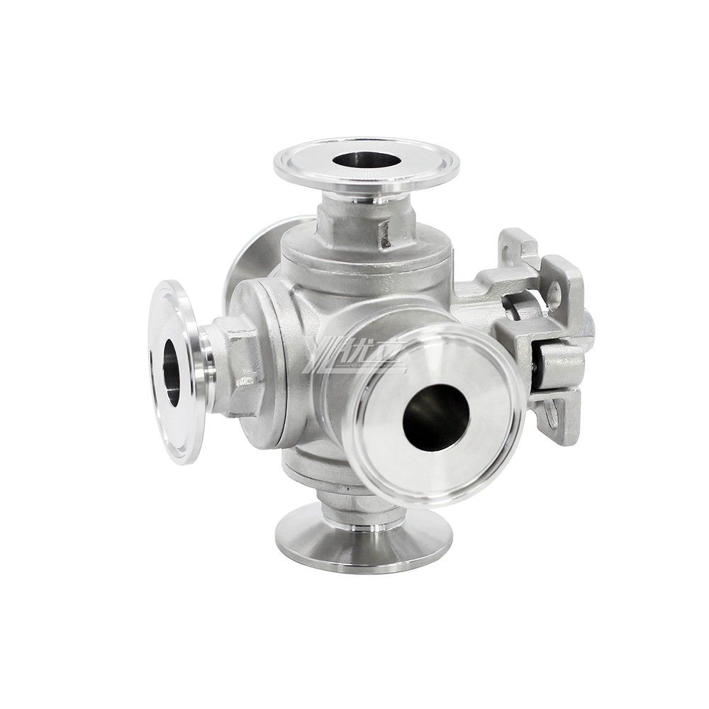 YOULI Stainless Steel High Pressure PN16  304 316 DN25 Camp 50.5mm Manual 5 Way Tri Clamped Ball Valve