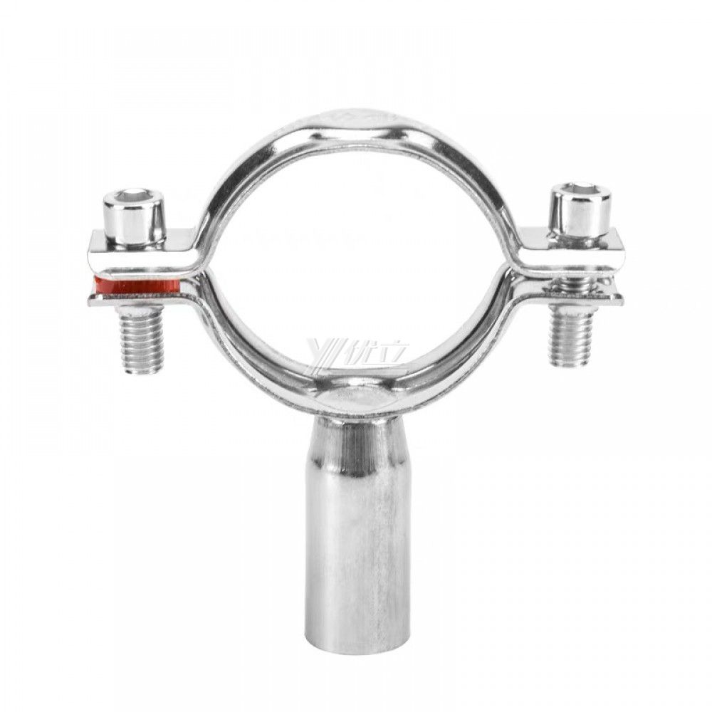 YOULI Sanitary Pipe Fittings Tri Clamp Tube Hex Pipe Holder Stainless Steel 304 With Handle Bar Welded Round Pipe Holder