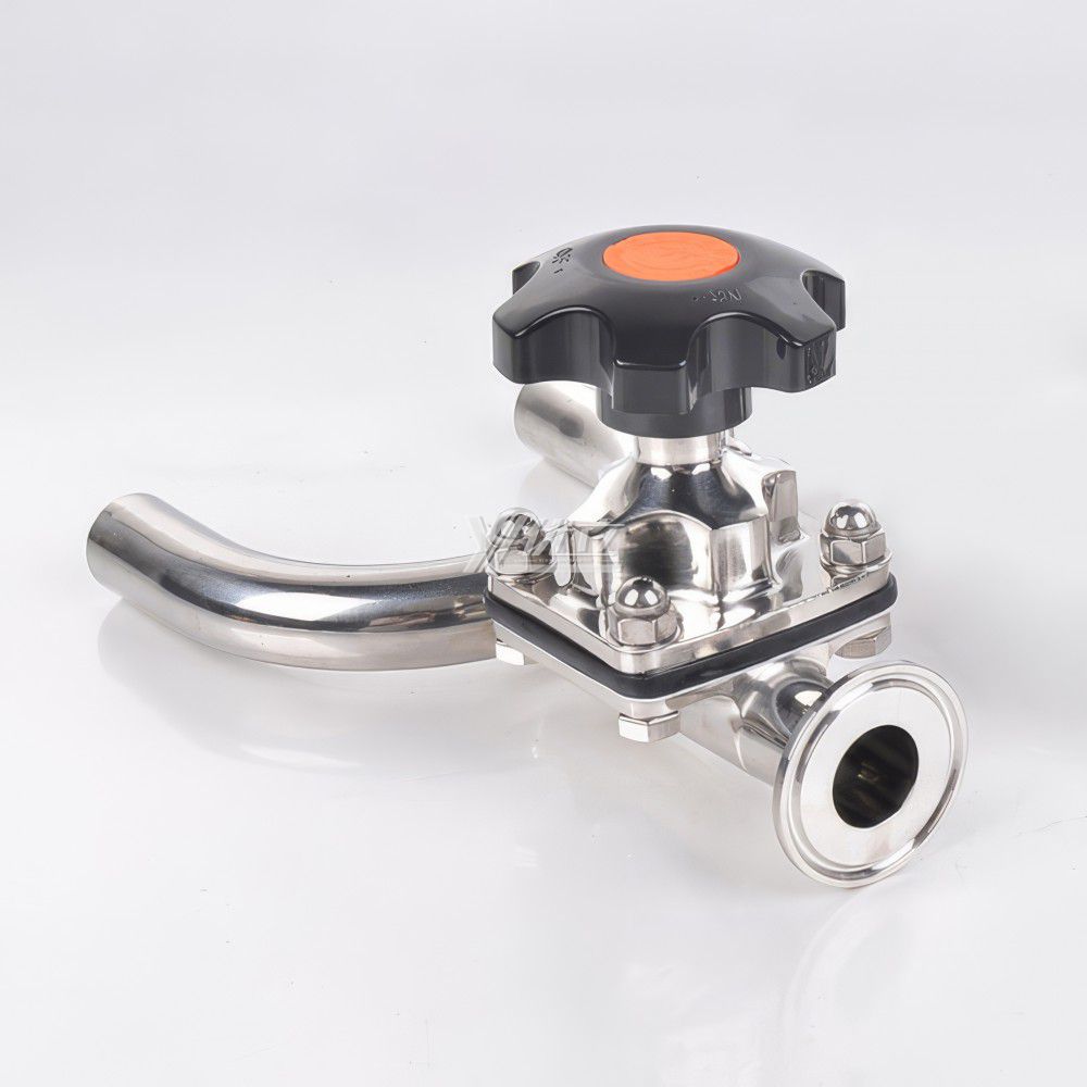 YOULI Hygienic Food Grade Sanitary Stainless Steel 316L Pharmaceutical Biological U Type Butt Welded Tri Clamped Diaphragm Valve