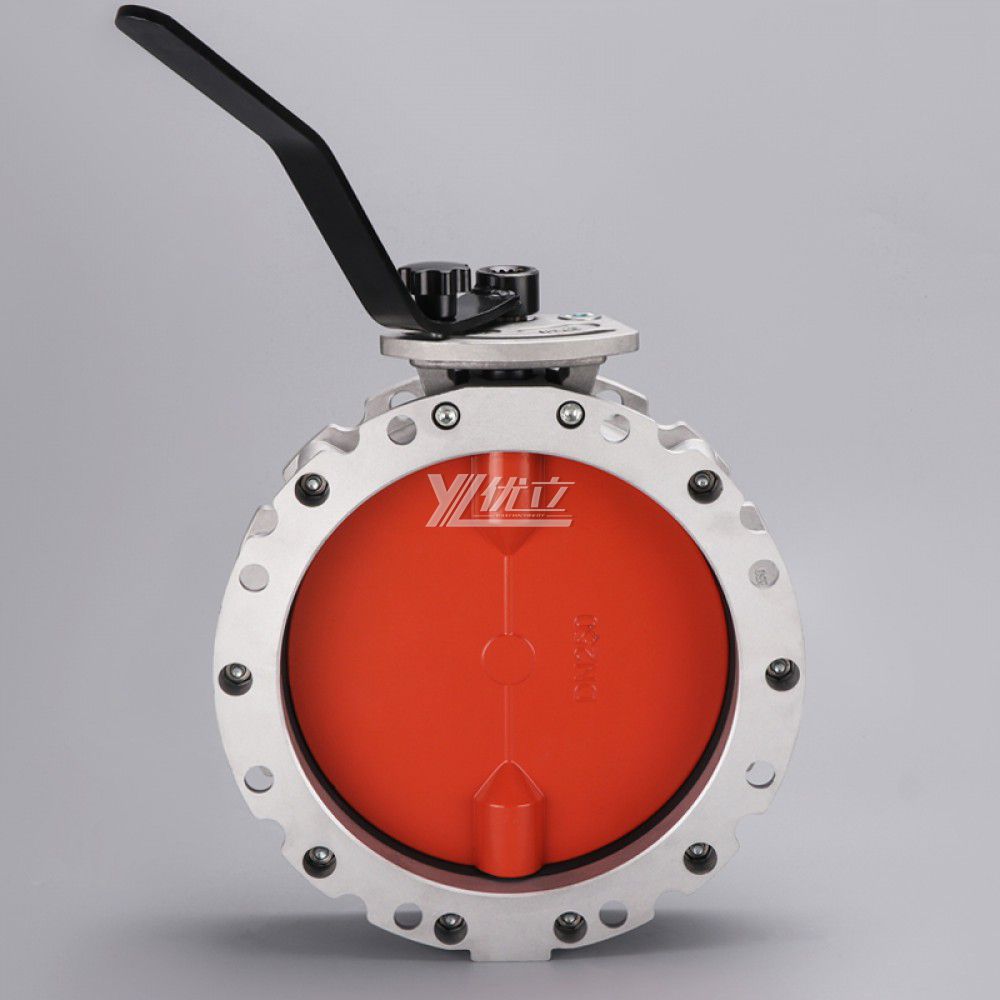 YOULI V1fs V2fs Aluminum Alloy DN100-DN600 Dust Powder Concrete Mixing Plant Manual Double Single Flanged Dust Butterfly Valve