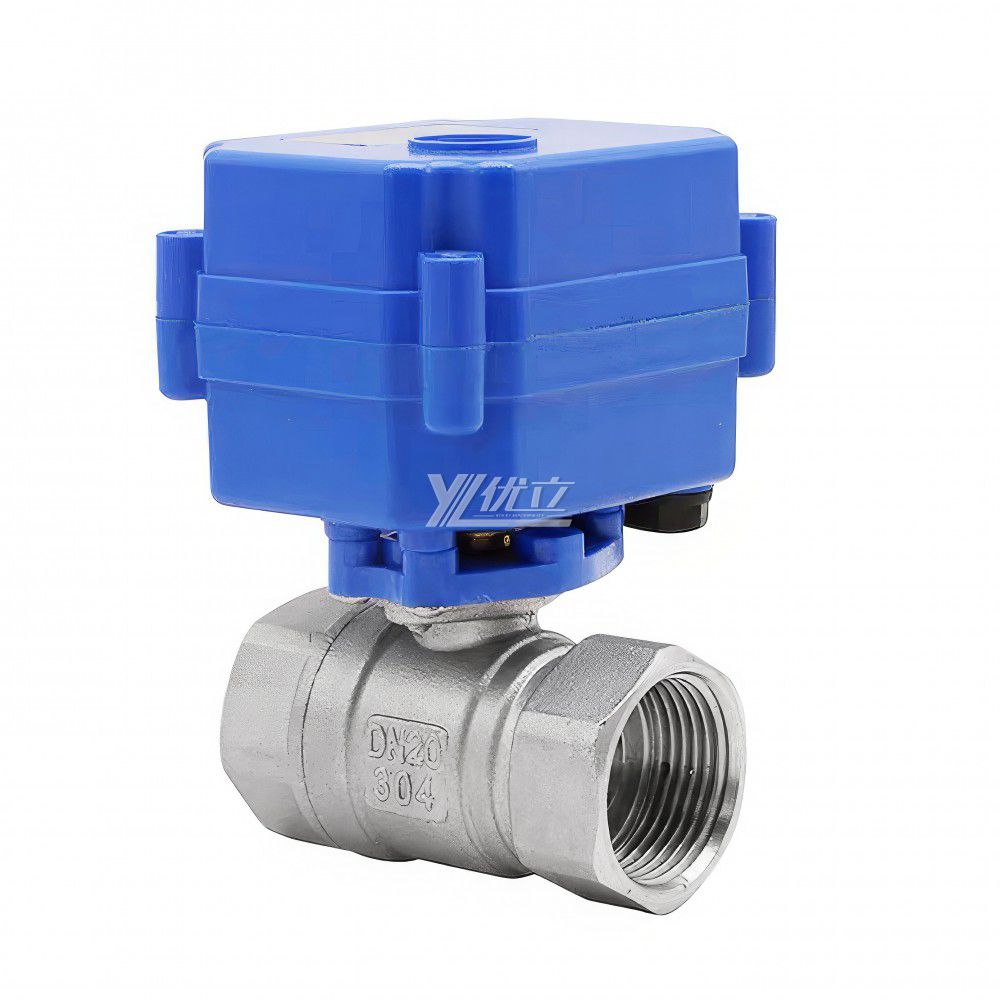 YOULI NPT BSP 1.6mpa Stainless Steel 304 Brass DC9V DC12V DC24V CWX Mini Motorized Electric Actuator Two Way Thread Ball Valve