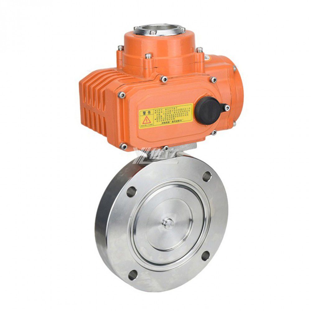 YOULI Stainless Steel 304 316 Carbon Steel Motorized AC220V Electric Performance GI Type High Vacuum Flange Butterfly Valve