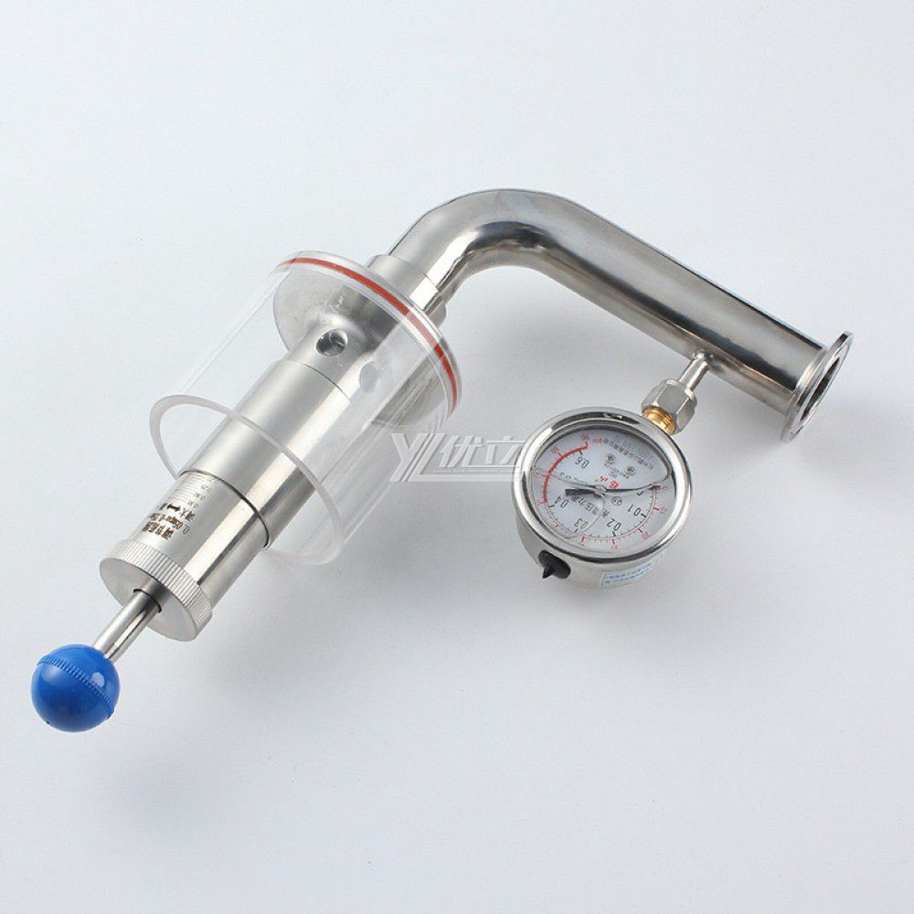 YOULI Hygienic Food Grade Sanitary Stainless Steel 304 316L Tri Clamped Pressure Gauge Water Seal Type Exhaust Valve Vent Valve