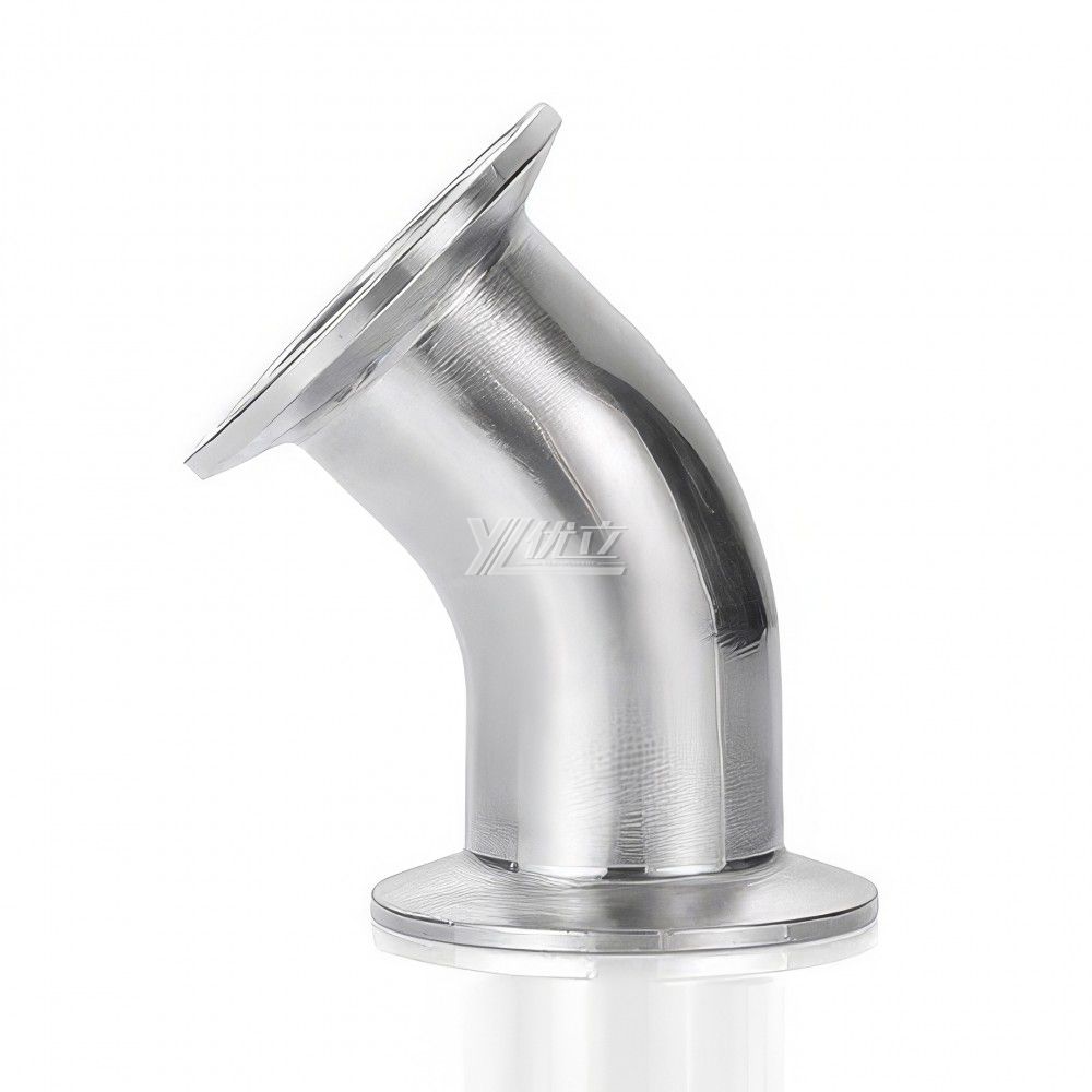 YOULI Hygienic Food Grade Sanitary Stainless Steel 304 SS316L 3A SMS DIN ISO Pipe Fitting 45 Degrees Clamped Elbow