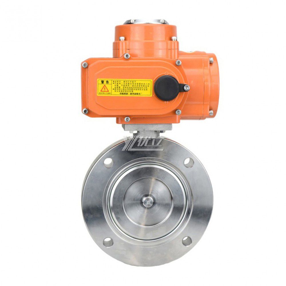 YOULI Stainless Steel 304 316 Carbon Steel Motorized AC220V Electric Performance GI Type High Vacuum Flange Butterfly Valve