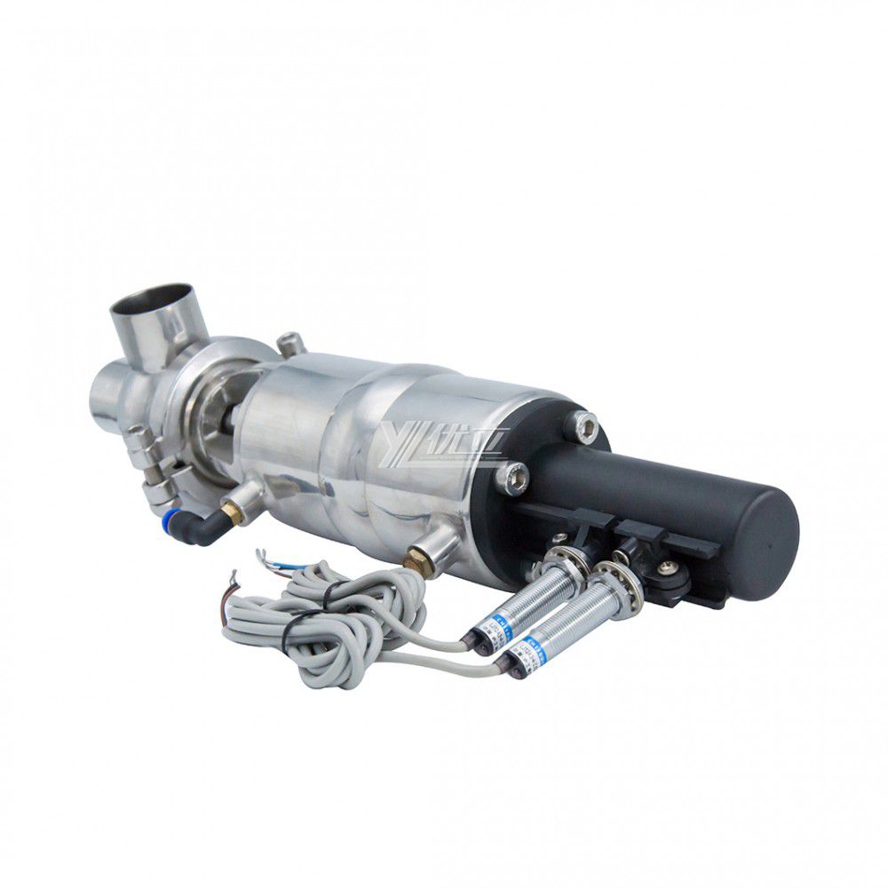 YOULI Hygienic Food Grade Sanitary Stainless Steel 304 316 Feedback signal Pneumatic L Type Butt Welded Cut-off Globe Stop Valve