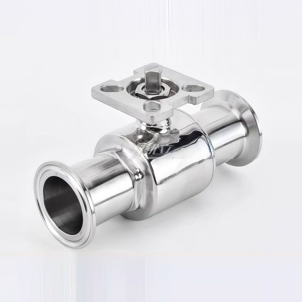 YOULI Hygienic Food Grade Sanitary Stainless Steel 304 316 zero Stranded Milk Drink 2 Way Straight Tri-Clamped Ball Valve