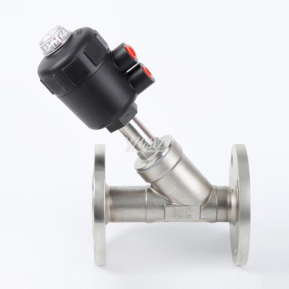 YOULI Stainless Steel 1.6mpa 304 316 ANSI 150LB JIS 10K PN16 High Temperature Steam Pneumatic Flanged Angle Seat Valve