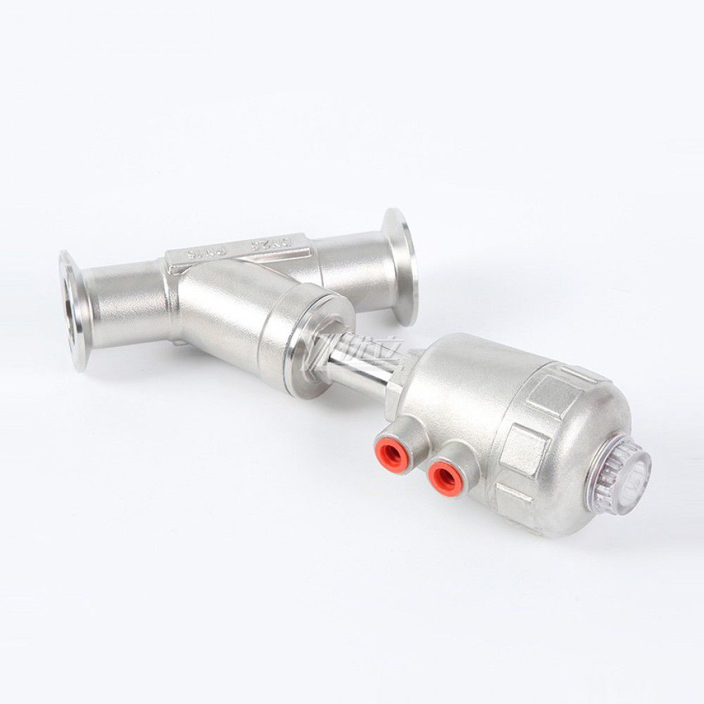 YOULI High Quality High Temperature Steam 1.6mpa 304 316 Stainless Steel Head Pneumatic Tri-Clamped Angle Seat Valve