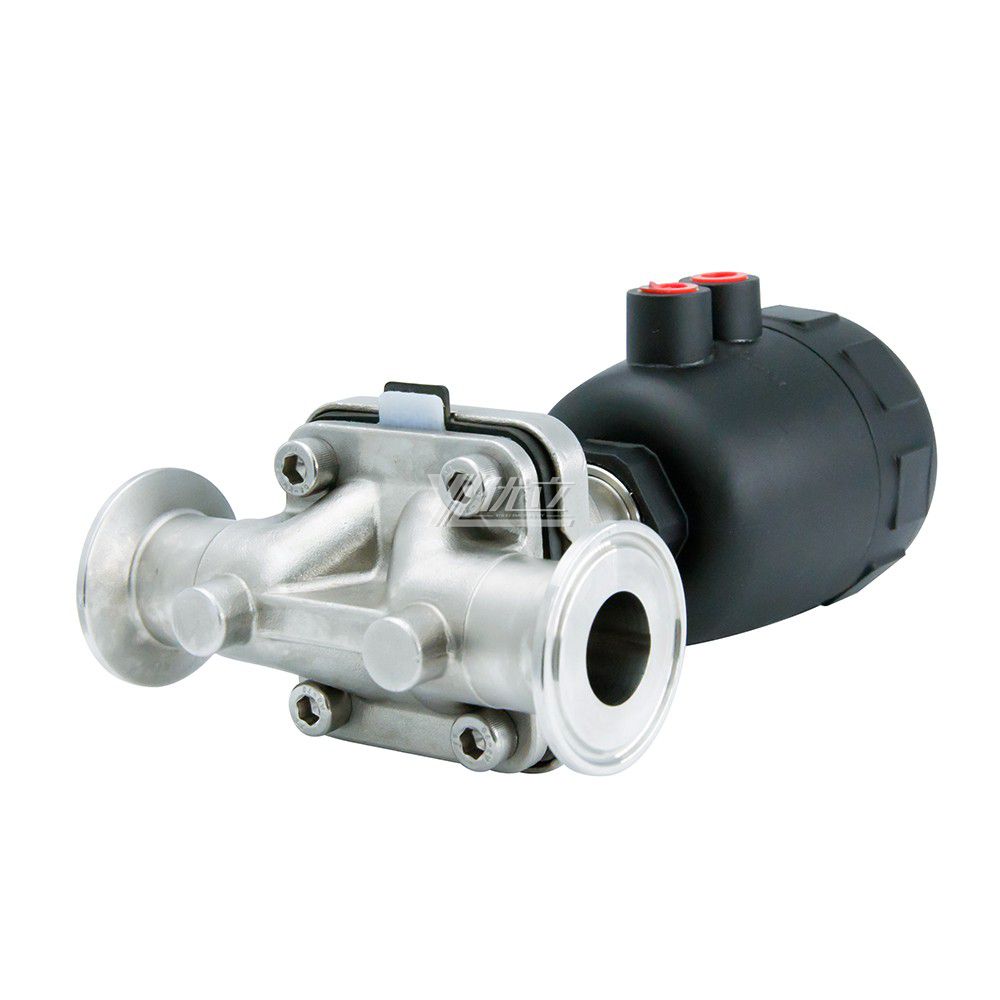 Stainless Steel 316L Tri Clamp Plastic Pneumatic Head Diaphragm Valve