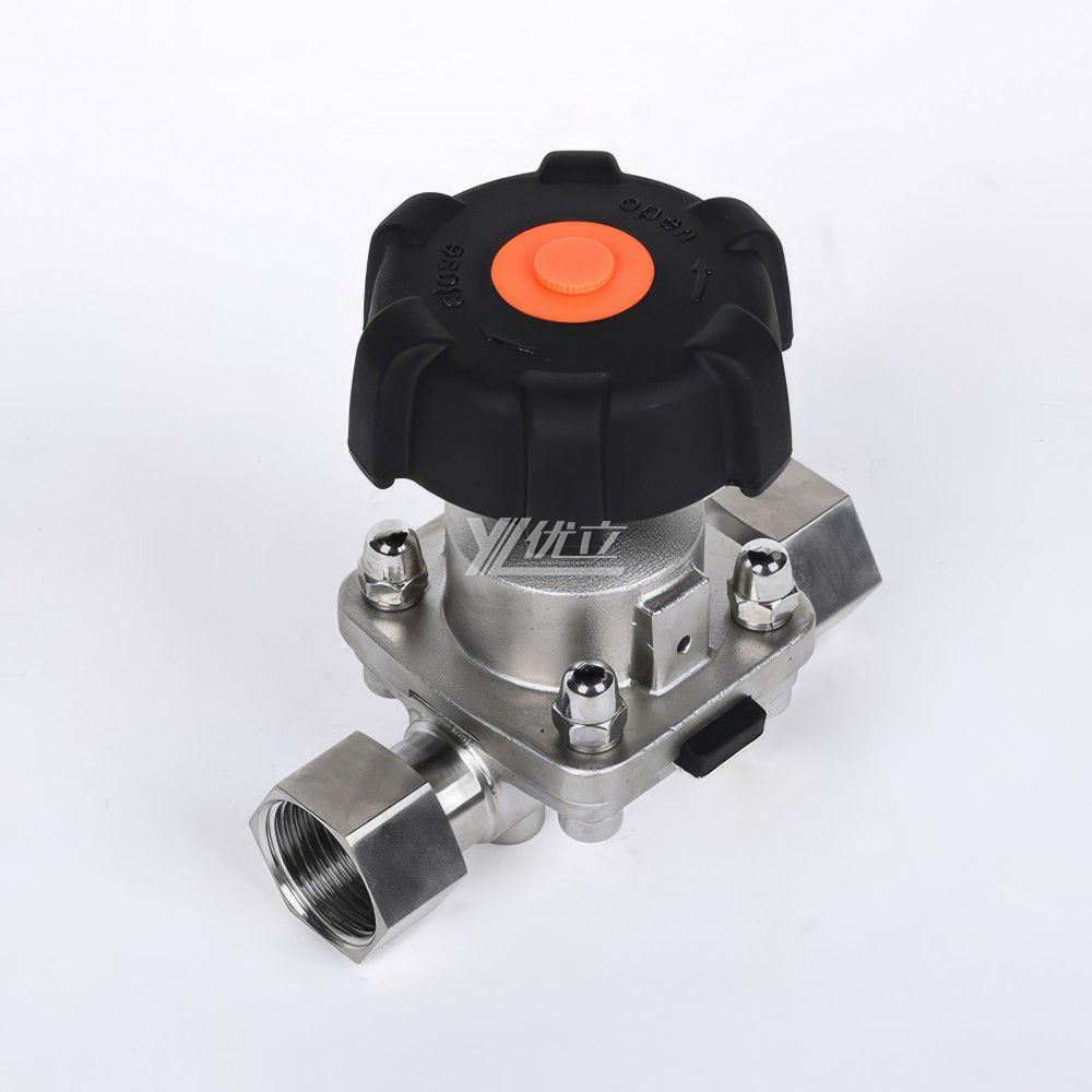 YOULI Hygienic Food Grade Sanitary Stainless Steel 316L Pharmaceutical Biological Straight Female Threaded Diaphragm Valve