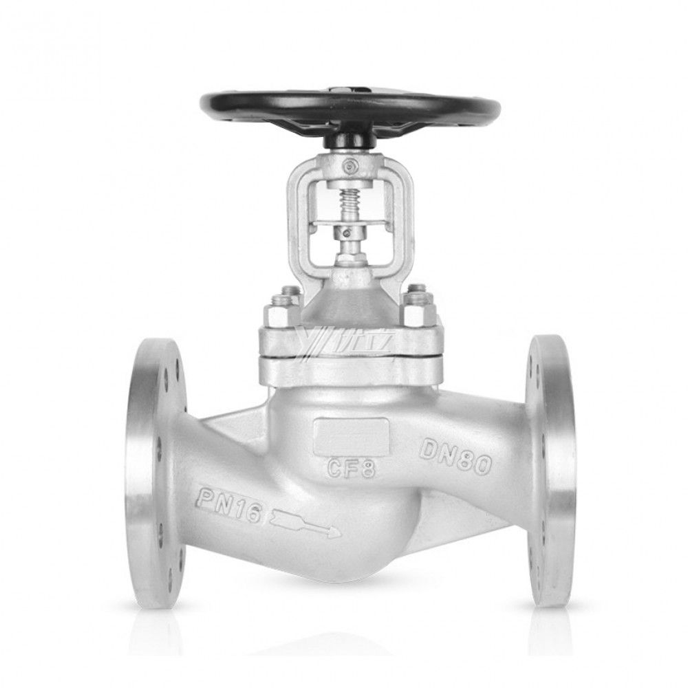 YOULI High Temperature Steam Gas Zero Leakage ANSI 150LB PN16-40 304 316 Stainless Steel WCB Bellow Seal Flanged Globe Valve