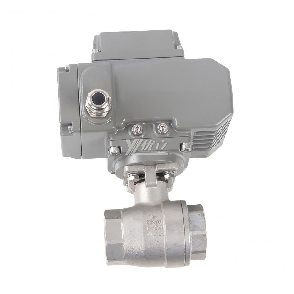YOULI NPT BSP 1.6-10mpa High Temperature Stainless Steel 304 316 DC24V Motorized Electric Actuator 2 Piece Thread Ball Valve