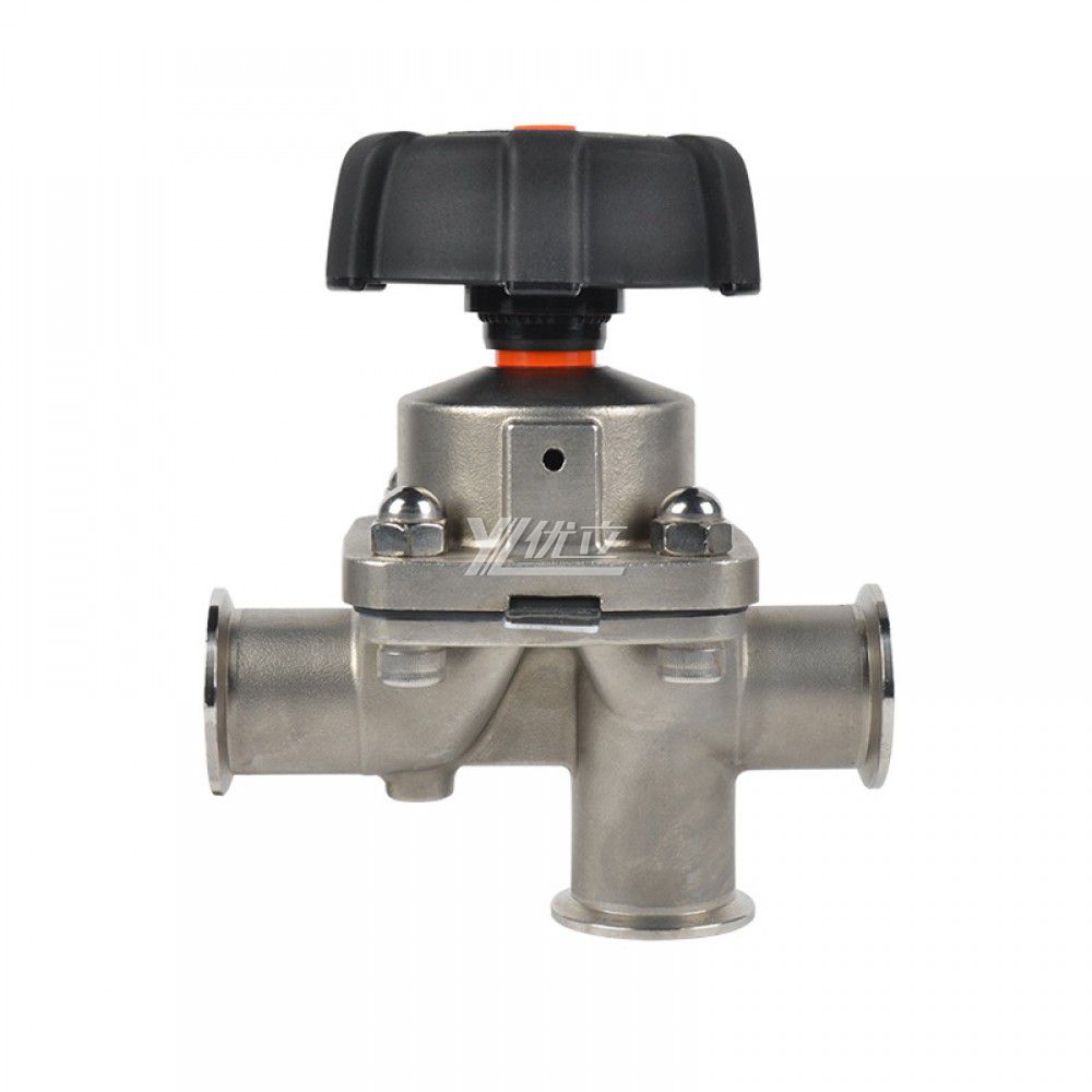 YOULI Hygienic Food Grade Sanitary Stainless Steel 316L Biological,Straight L Type 3 Way Tri Clamped Diaphragm Valve
