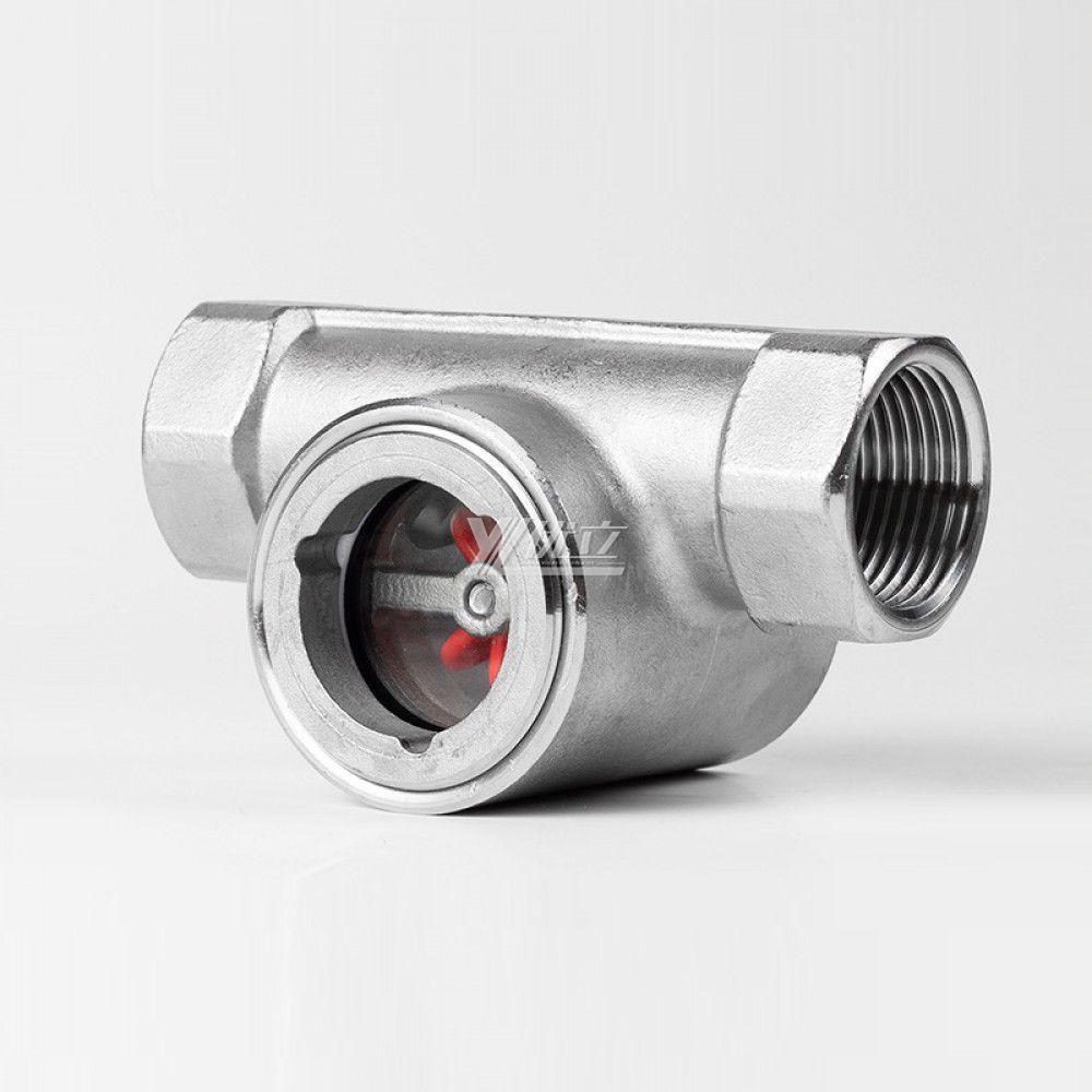 YOULI BSP NPT BSPT Screw Stainless Steel 304 316L Carbon Steel WCB Water Flow Indicator Female Threaded Impeller Sight Glass