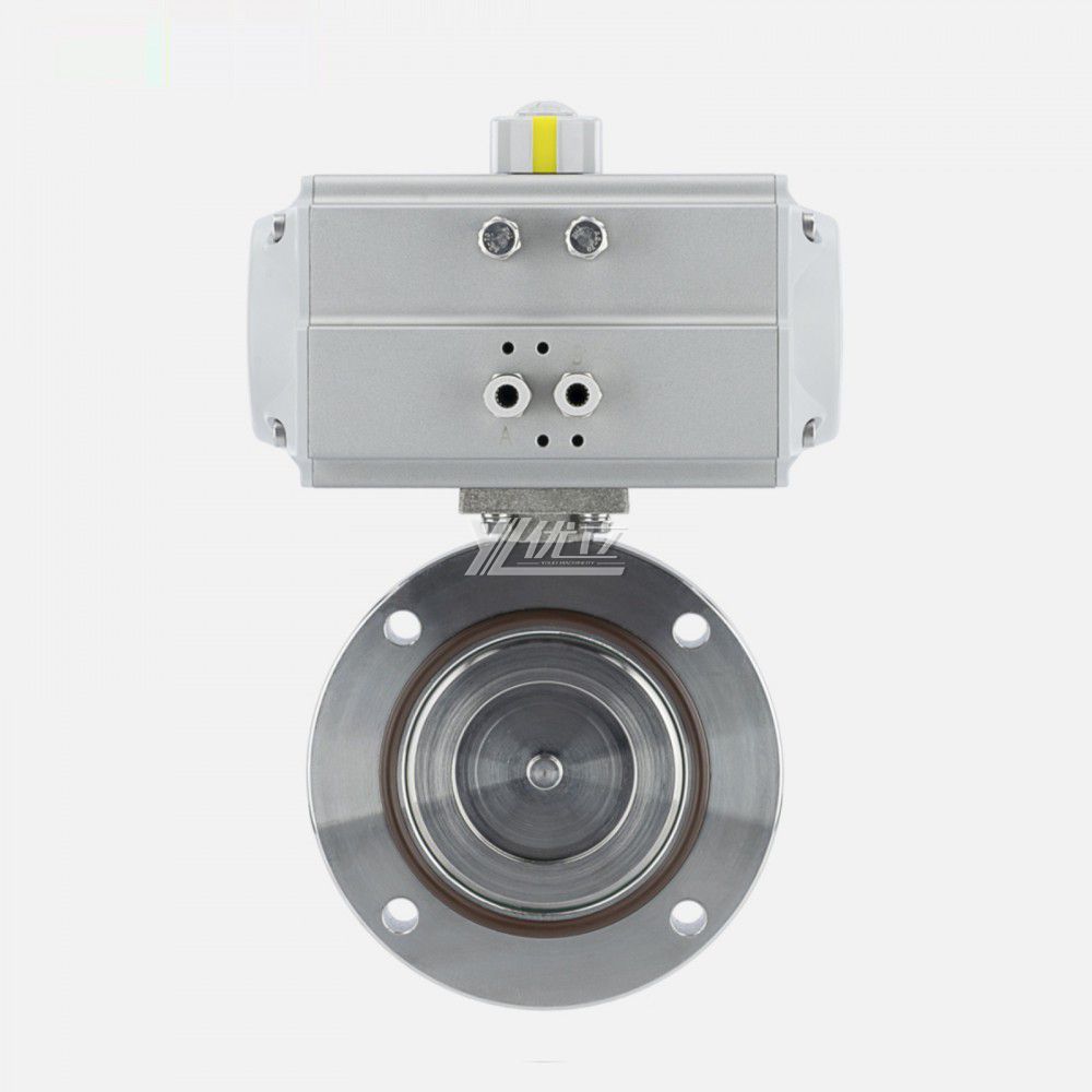YOULI Stainless Steel 304 316 WCB Negative Pressure Pneumatic Actuator Performance GI Type High Vacuum Flanged Butterfly Valve