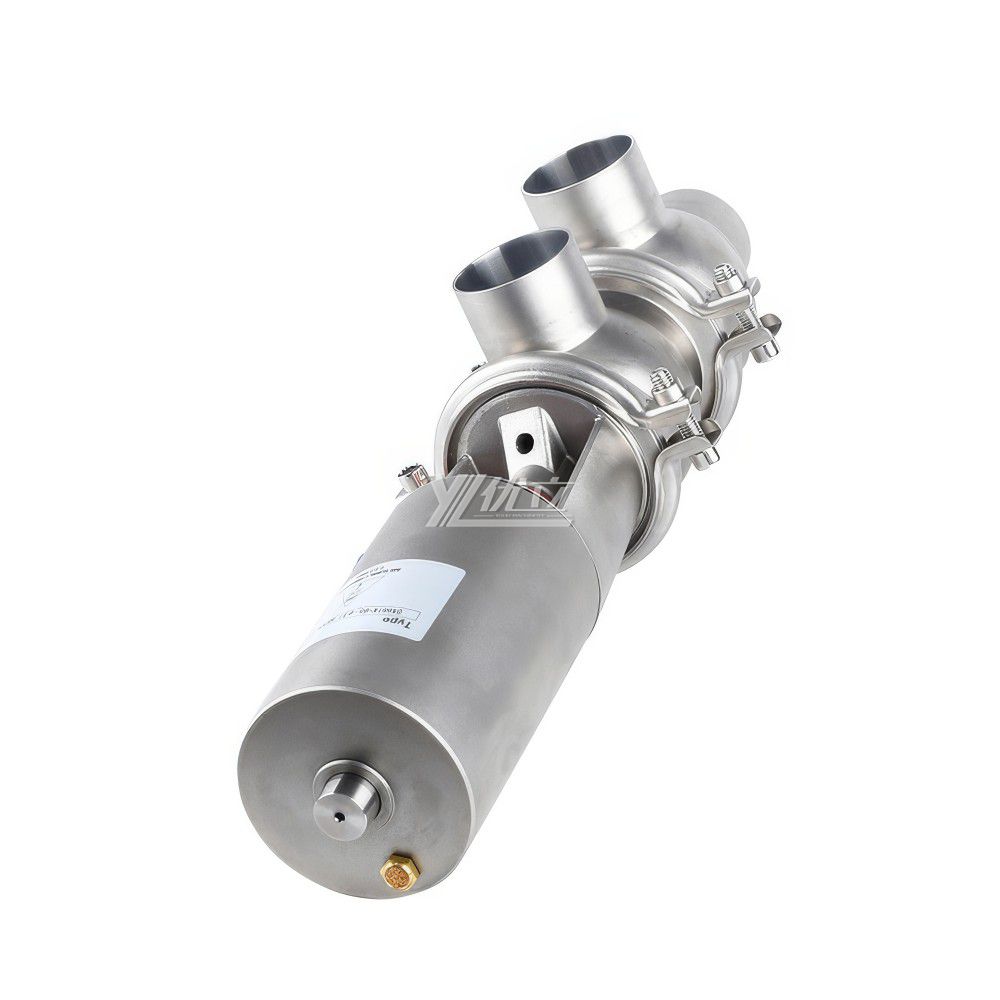 YOULI Hygienic Food Grade Sanitary Stainless Steel 304 316L Stop Pneumatic LL Type Butt Welded Divert Valve