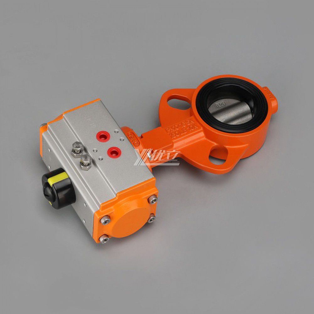 YOULI DN25 ALLOY Stainless Steel WCB Cast Iron Pn16 Soft Seal Pneumatic Actuator Wafer Butterfly Valve