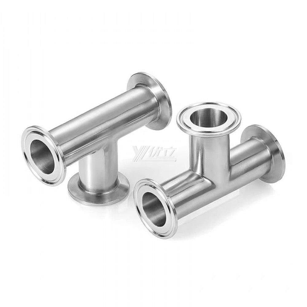 YOULI Hygienic Food Grade Sanitary Stainless Steel 304 SS316L 3A SMS DIN ISO Pipe Fitting Equal Clamped Tee