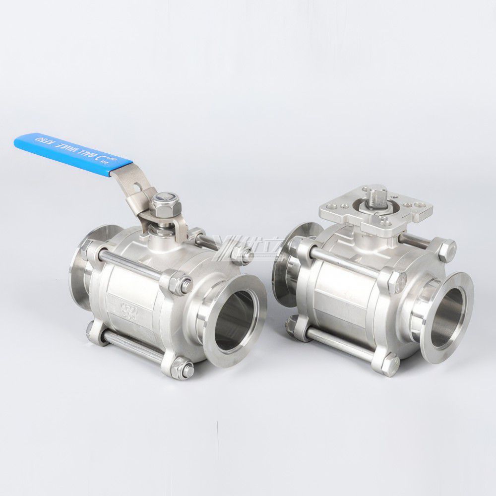 YOULI Stainless Steel Negative Pressure 304 316 KF50 Clamp 75mm KF HighPlatform 3-piece Vacuum Tri Clamped Ball Valve