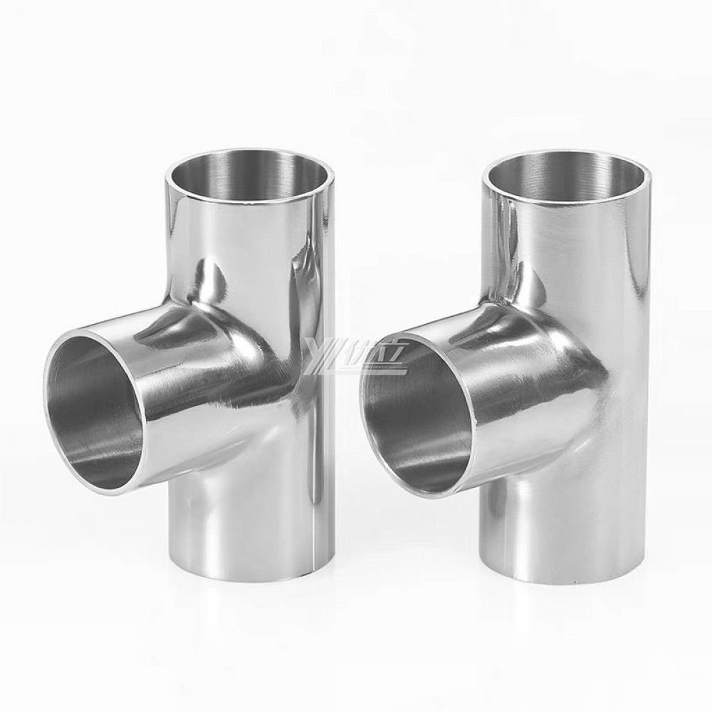YOULI Hygienic Food Grade Sanitary Stainless Steel 304 SS316L 3A SMS DIN ISO Welded 3 Way Pipe Fitting Equal Welded Tee