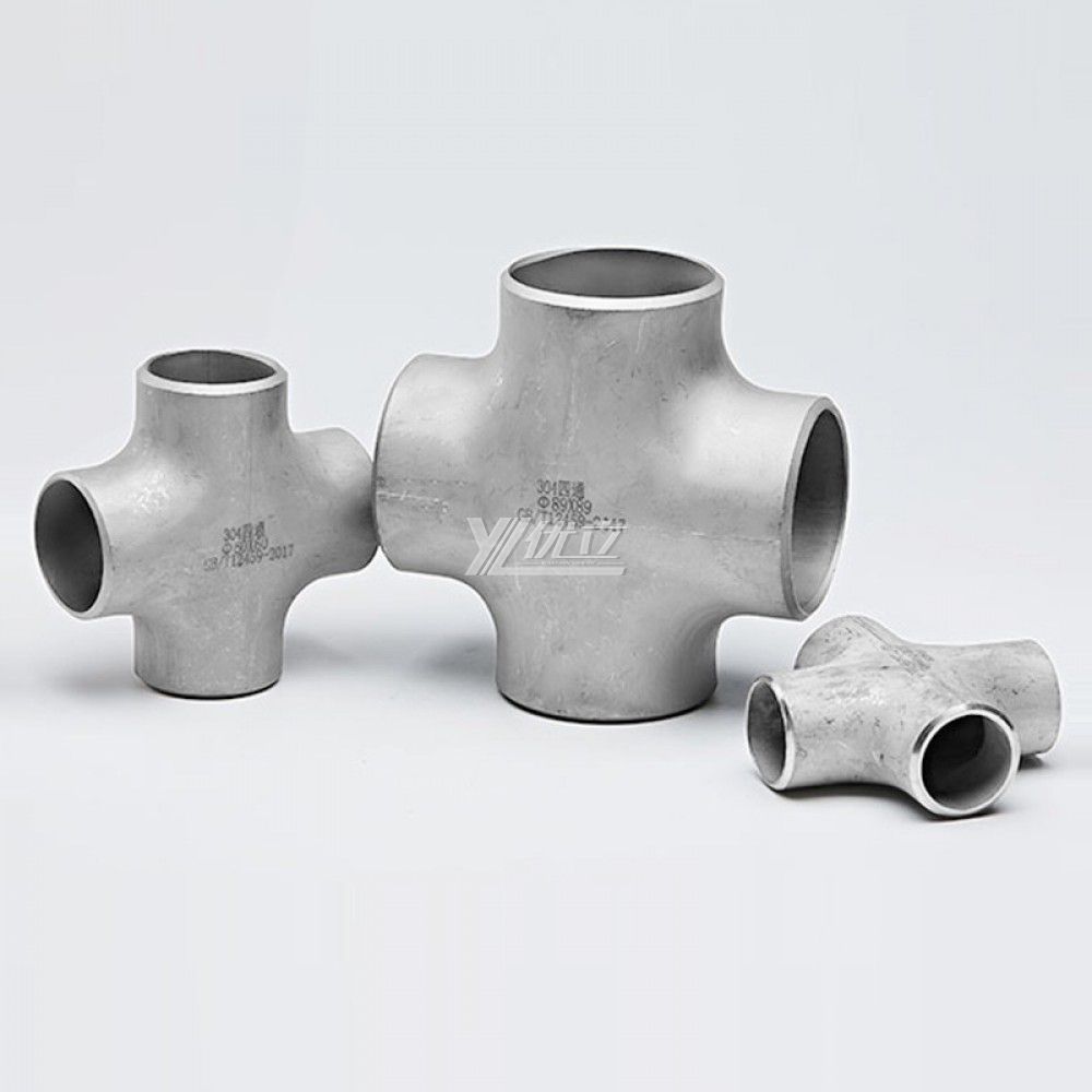 YOULI Industrial Shot Blasting Pickling Stainless Steel ANSI SCH40-SCH160 304 SS316L 4 Way Pipe Fitting Butt Welding Equal Cross