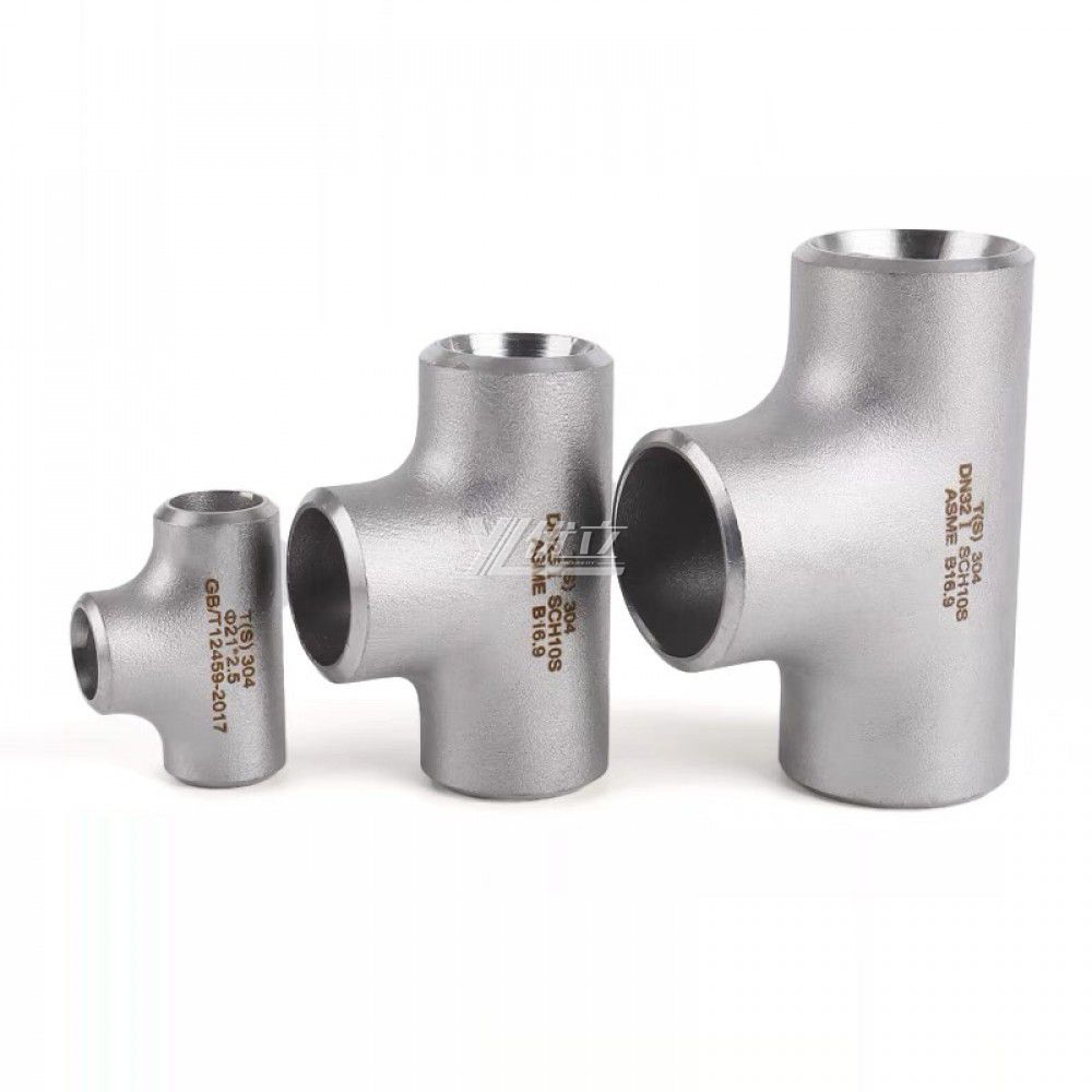 YOULI Industrial Shot Blasting Pickling Stainless Steel ANSI WCB 304 SS316L 3 Way Pipe Fitting Butt Welding Equal Tee