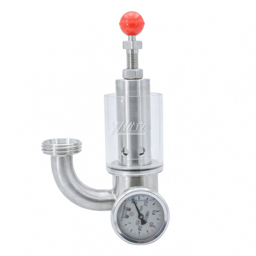 YOULI Hygienic Food Grade Sanitary Stainless Steel 304 316L Male Threaded Pressure Gauge Elbow Type Exhaust Valve Vent Valve