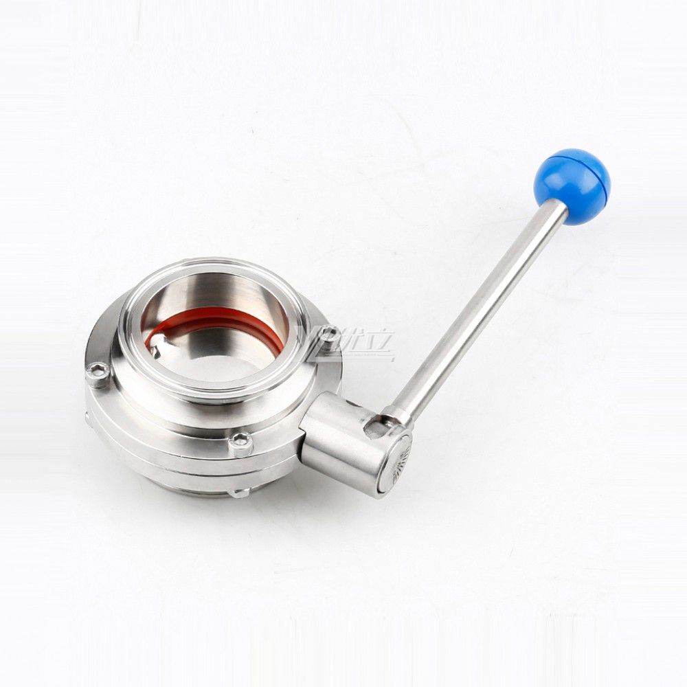 YOULI Hygienic Food Grade Stainless Steel 3A/SMS/DIN 304 316L Silicon with Scale Sanitary Manual Tri Clamped Butterfly Valve