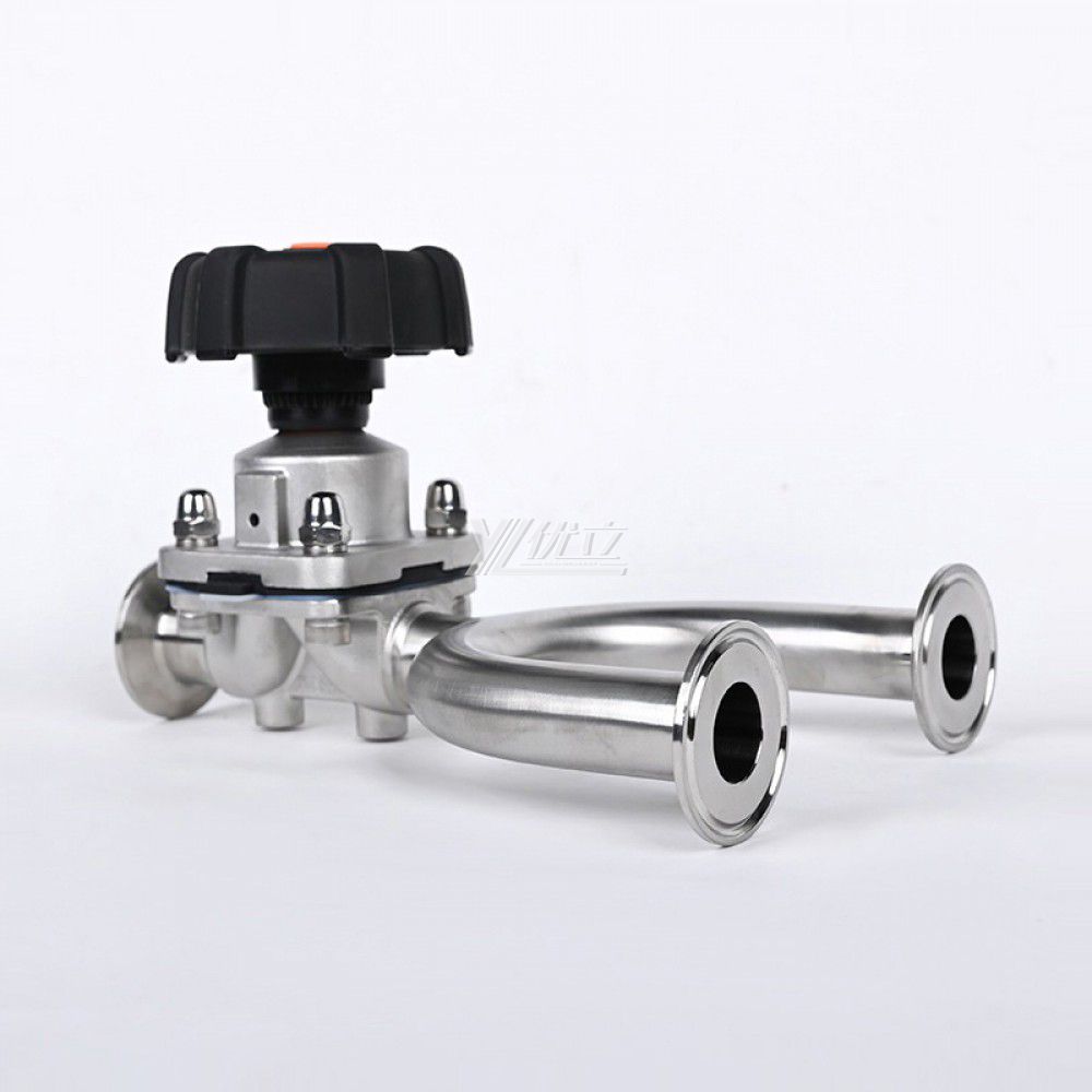 YOULI Hygienic Food Grade Sanitary Stainless Steel 316L Pharmaceutical Biological Manual U Type Tri Clamped Diaphragm Valve