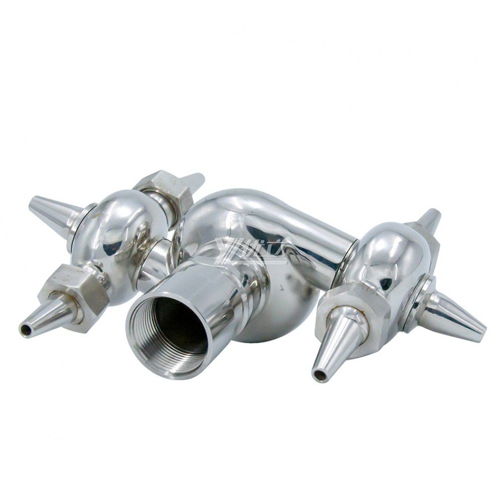 YOULI Food Grade Sanitary 360 Degree CIP Nozzle Tank Cleaning Stainless Steel 304 SS316L Threaded Rotary Cleaning Spray Ball
