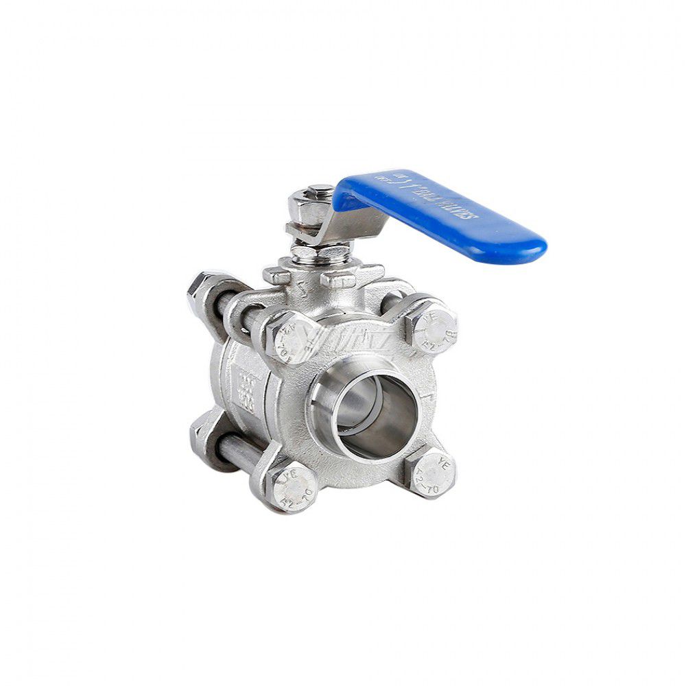 YOULI Hygienic Food Grade Sanitary Stainless Steel 304 316L Beverage,milk Drink 3PC Double Butt Welded Ball Valve