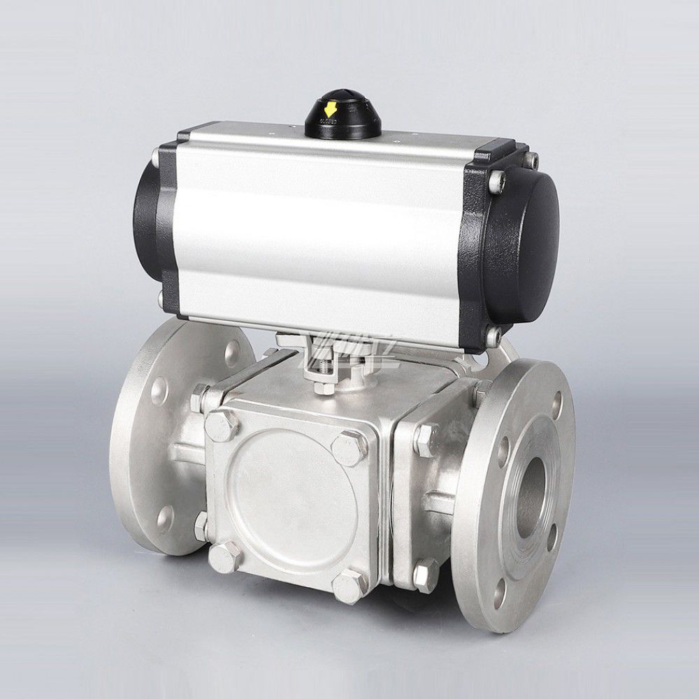 YOULI High Temperature ANSI 150LB Stainless Steel 304 316 JIS 10K Pn16 WCB Removable square Pneumatic 3 Way Flanged Ball Valve