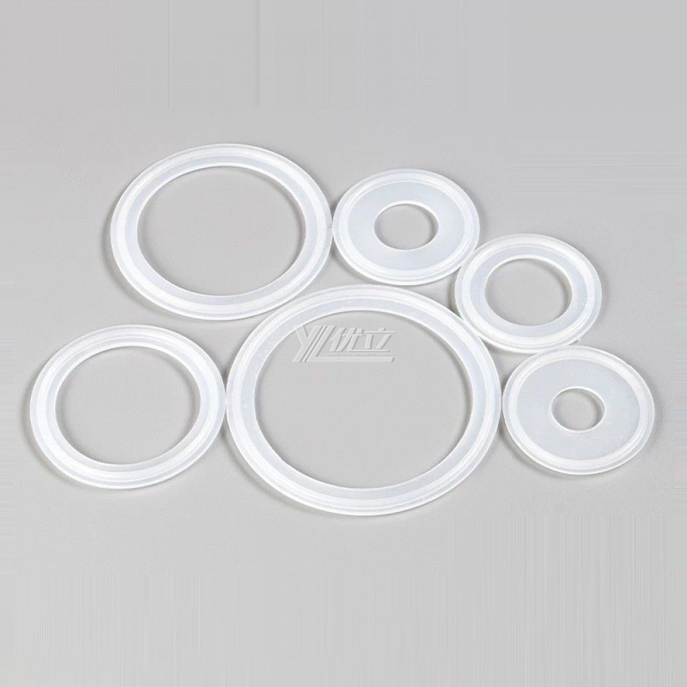 YOULI Hygienic Food Grade Customized White Pipe Sanitary Silicone Sealing Ring Non Standard Rubber Tri Clamp Gasket