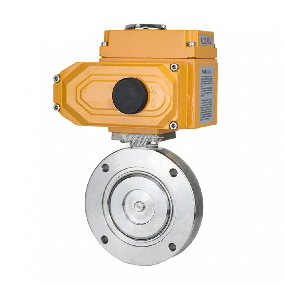 YOULI Stainless Steel 304 316 Carbon Steel Motorized AC220V Electric Performance GI Type High Vacuum Flange Butterfly Valve