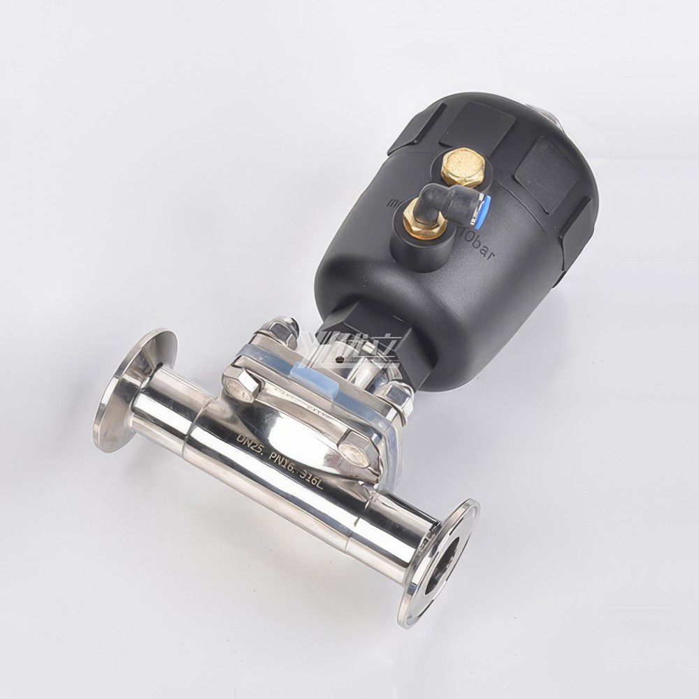 YOULI Premium Hygienic Food Grade Sanitary Stainless Steel 316L Silicon Biological Pneumatic Straight Diaphragm Valve Actuator
