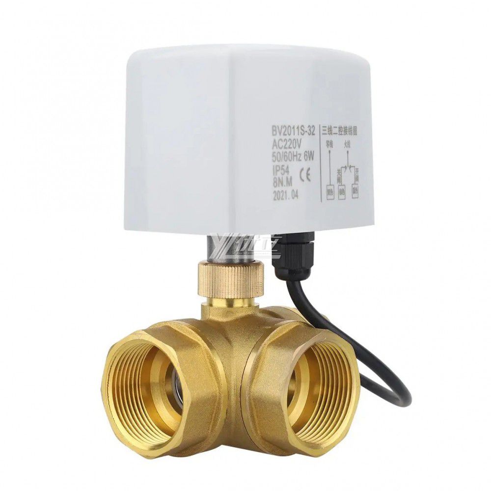 YOULI NPT BSP 1.6mpa Stainless Steel 304 Brass DC12V DC24V AC220V Mini Motorized Electric Three Way Thread Ball Valve