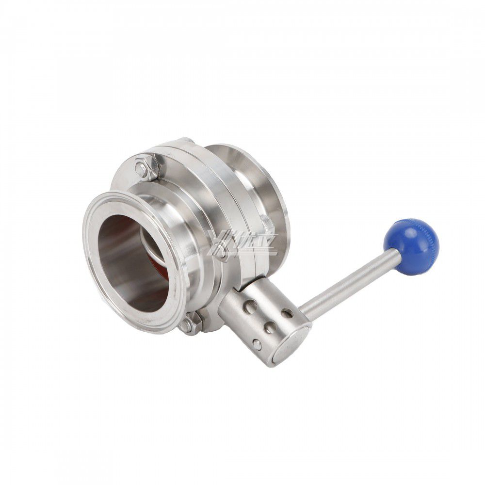 YOULI Hygienic Food Grade Stainless Steel 3A/SMS/DIN 304 316L Silicon Lever Handle Sanitary Manual Tri Clamped Butterfly Valve