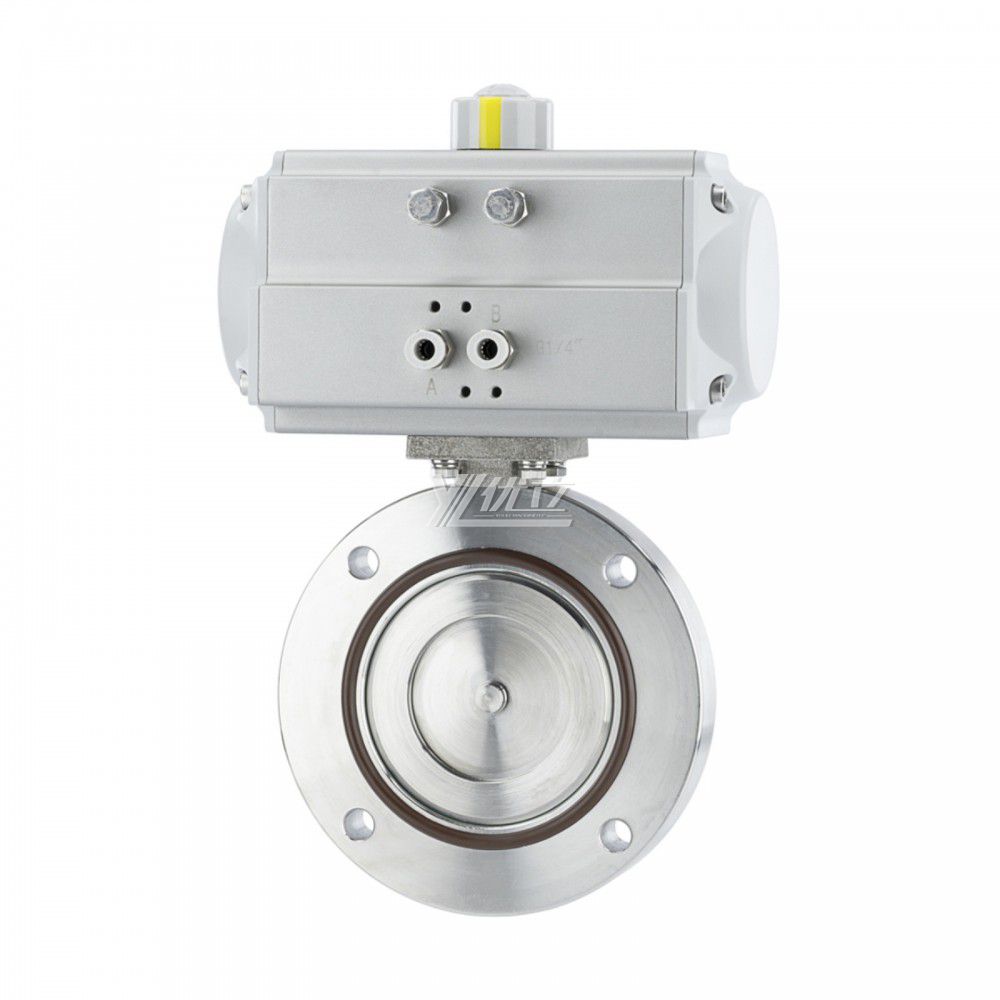 YOULI Stainless Steel 304 316 WCB Negative Pressure Pneumatic Actuator Performance GI Type High Vacuum Flanged Butterfly Valve