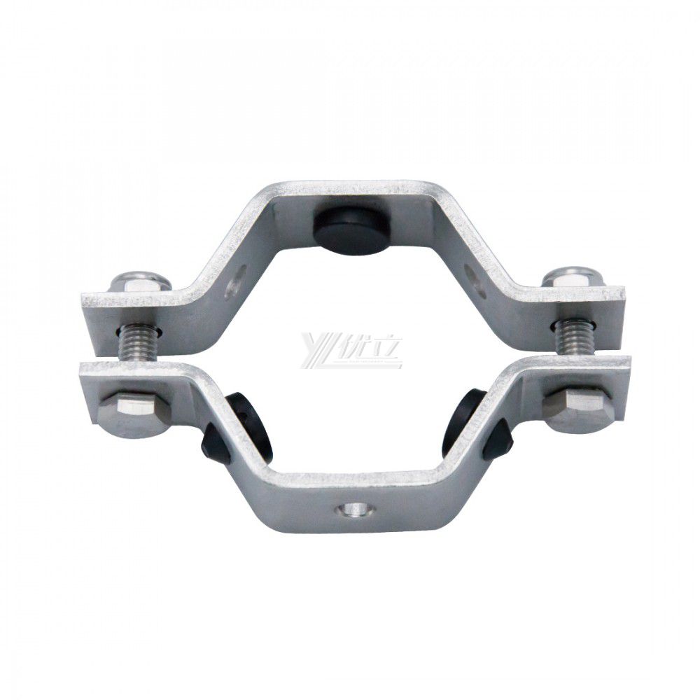 YOULI Sanitary Stainless Steel 304 Pipe Fittings Tri Clamp Tube Hex Pipe Holder With Black Seal Seat Hexagon Pipe Holder