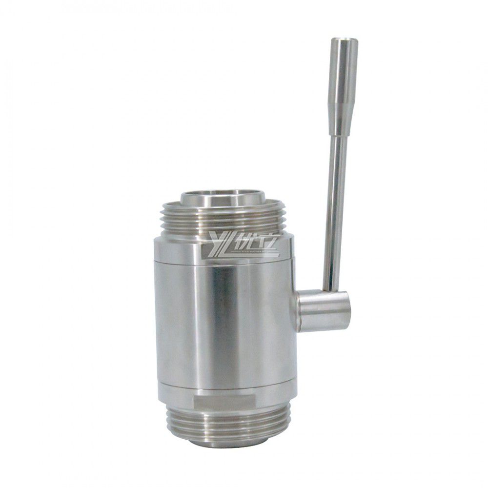 YOULI Hygienic Food Grade Sanitary Stainless Steel  304 316L Milk Drink  Manual Heavy Straight Two Way Male Threaded Ball Valve