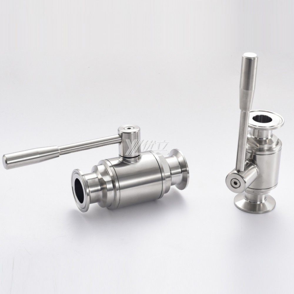 YOULI Hygienic Food Grade Stainless Steel 304 316L Beverage Milk Heavy Sanitary Manual Two Way Straight Tri Clamped Ball Valve