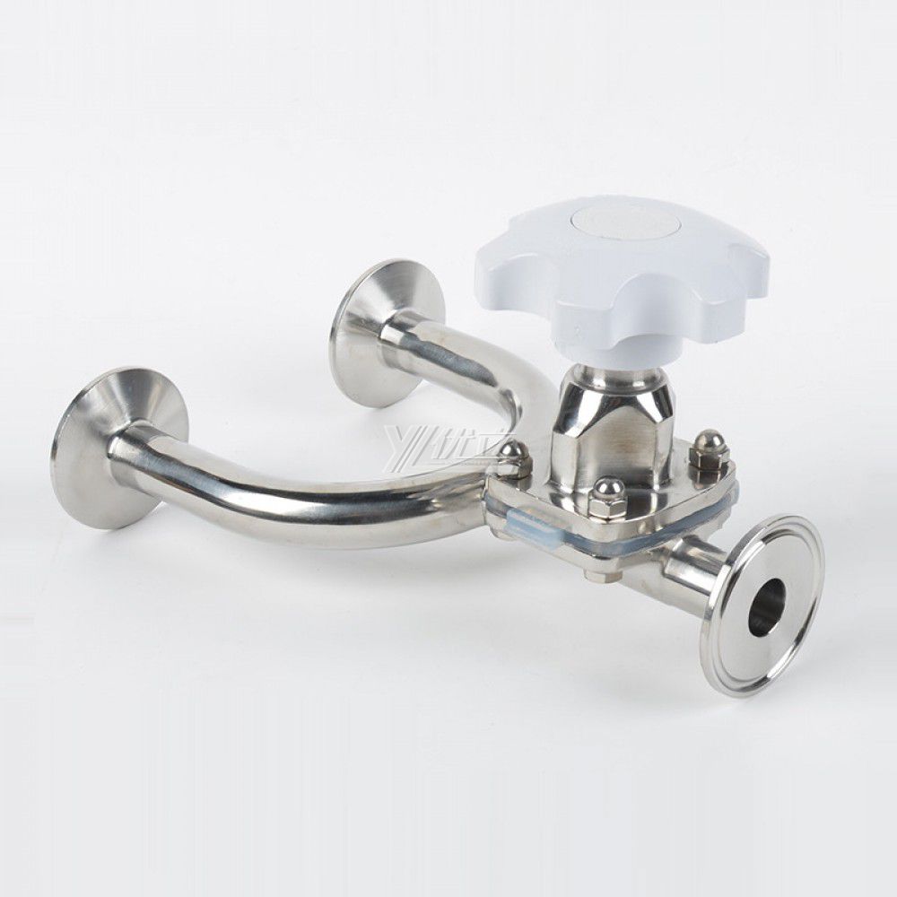 YOULI Medicine Hygienic Food Grade Sanitary Stainless Steel 304 316L Silicone Membrane Manual U Type Tri Clamped Diaphragm Valve